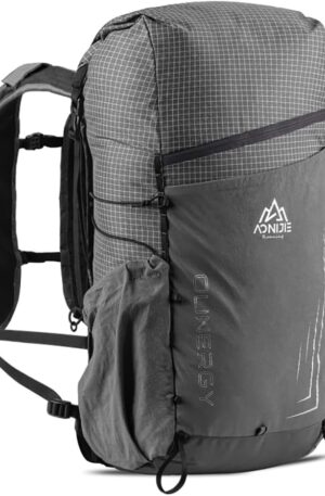 AONIJIE Mochila de trekking ligera de 30 L para hombres, mochila ajustable y multifuncional, equipo de viaje, mochila de hidratación para correr, escalada, camping, turismo (A#gris)