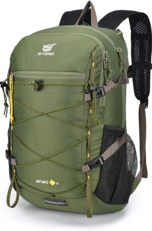 SKYSPER Mochila de senderismo plegable de 30 L, mochila ligera de viaje para mujeres y hombres (verde)