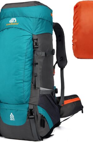 50L/60L/65L impermeable que camina la mochila trekking que acampa con la cubierta de la lluvia, mochila ligera del viaje del deporte al aire libre