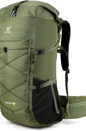 SKYSPER Mochila de treking, mochila de 50 L/60 L para viajes de camping, mochila ligera impermeable para exteriores para hombres y mujeres